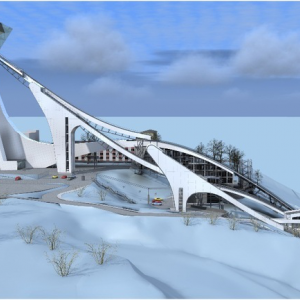 The ski jumping complex K-125 and K-95, , Sochi